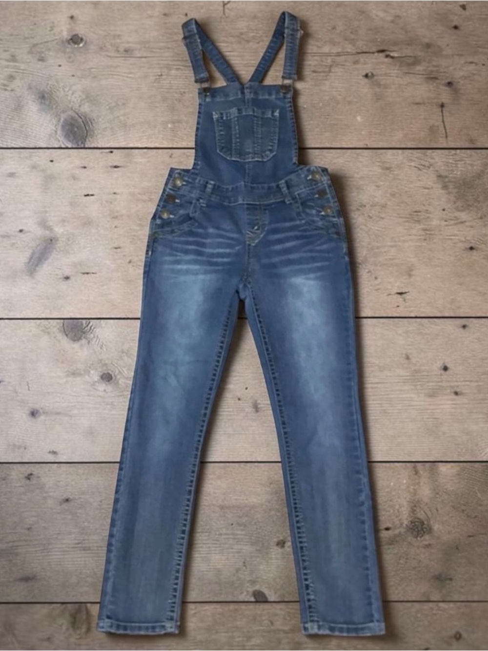 Wallflower Medium Wash Strait Leg Overalls Bibs Denim